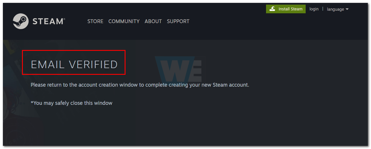 Verifikasi email berhasil