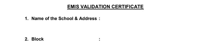 EMIS Validation Certificate Form ( New) Click here And Download PDF ...