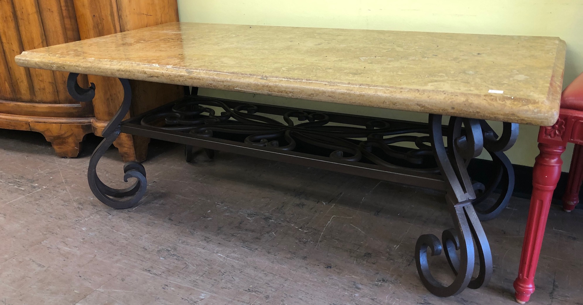 UHURU FURNITURE & COLLECTIBLES SOLD 99482 Marble Top Wrought Iron