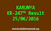 KARUNYA Lottery KR 247 Result 25-6-2016