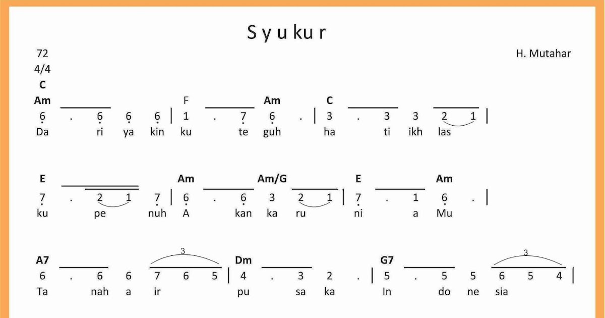 Chord Gitar Lagu Nasional Syukur Basgalanos Chord Gitar Lagu Nasional Syukur Basgalanos