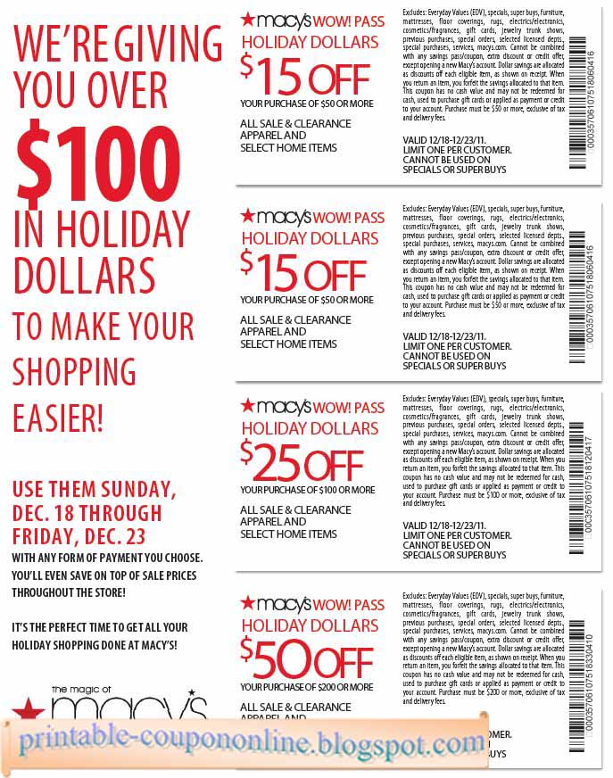 Printable Coupons 2022 Macy's Coupons