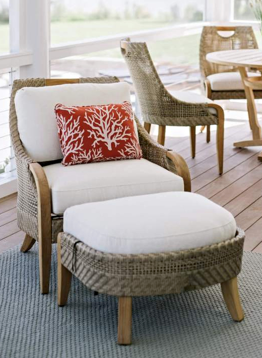 Red Coral Pillow with White Furniture