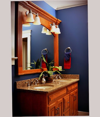 Boys Bathroom Decorating Ideas With A Sink And Mirror And 4 Lamp Color White The Beauty Brown Color Picture 009