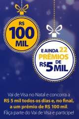 Cadastrar Promoção Vai de Visa Natal 2018 - 5 Mil Reais Todo Dia e 100 Mil Reais Final