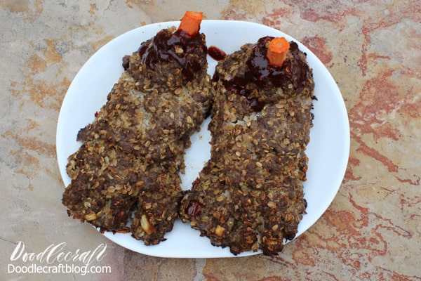 Feet Loaf (Meatloaf) Spooky Halloween Dinner Recipe