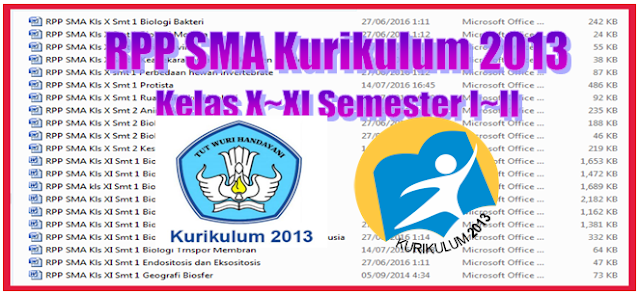 RPP SMA Kurikulum 2013 Kelas X XI Semester III. SD