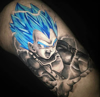 tatuaje dragon ball azul