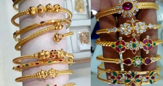 1 Gram Gold Plated With Diamond Eye-catching Design Bangles For Women -  Style A011 – Soni Fashion®