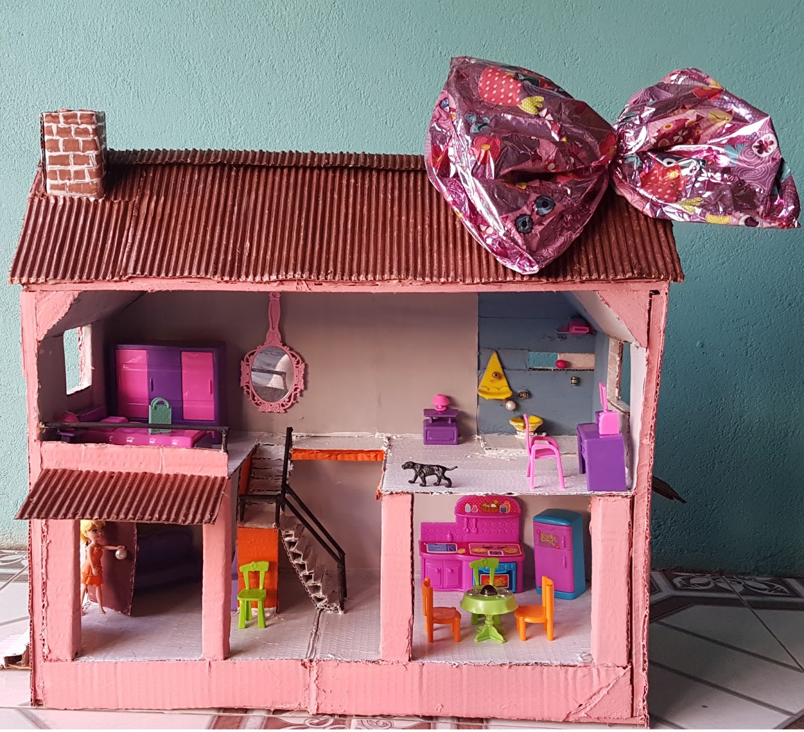 Faça você mesmo: Passo a passo Casa da Barbie com caixas de