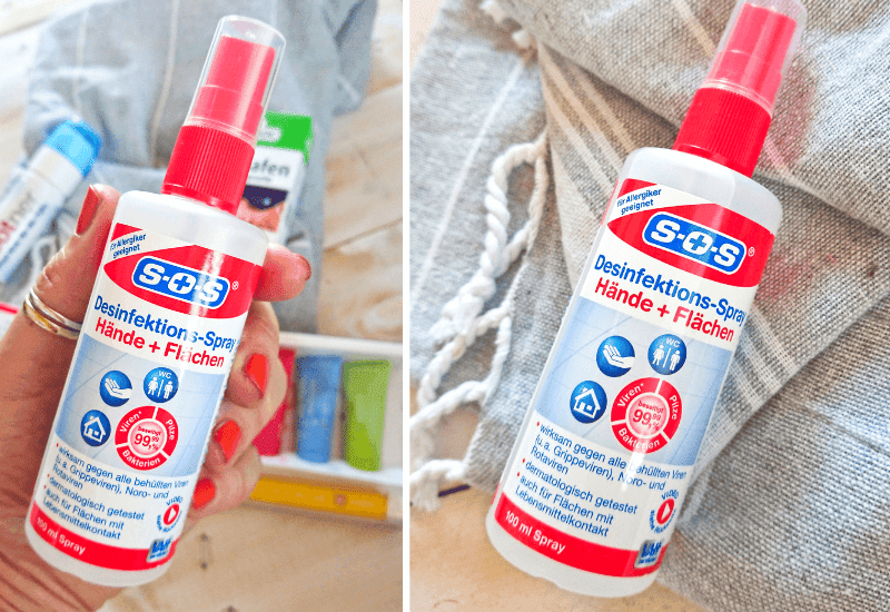 SOS Desinfektions Spray, Desinfektion im Urlaub Desinfektionsapray für den Urlaub