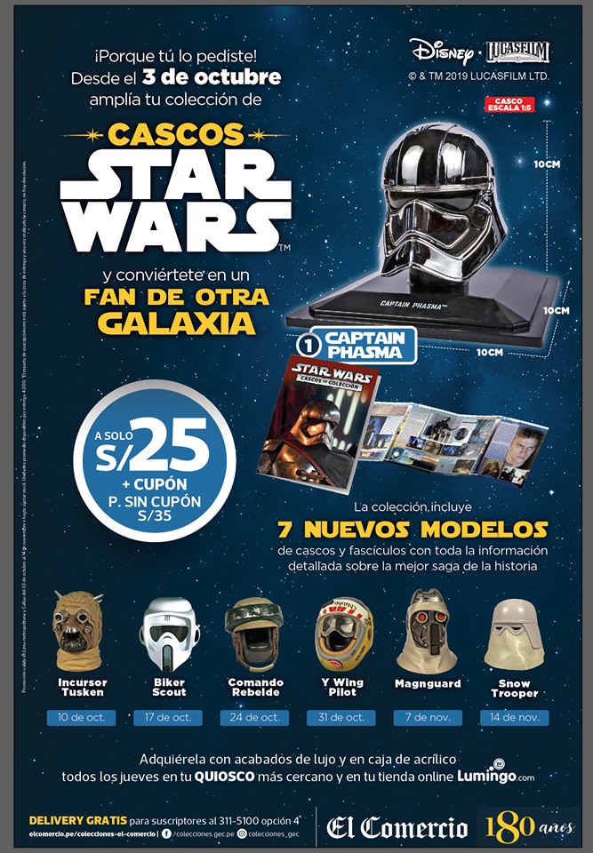 Colecciones Chéveres: Cascos Star Wars 1/5 El Comercio