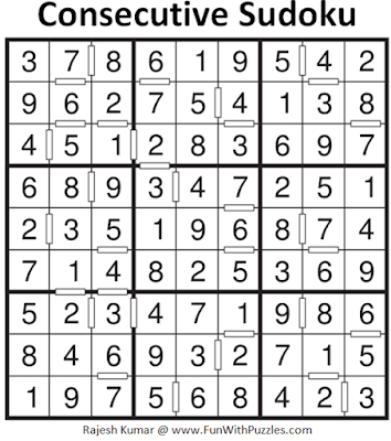 Answer of Consecutive Sudoku Puzzle (Fun With Sudoku #293)