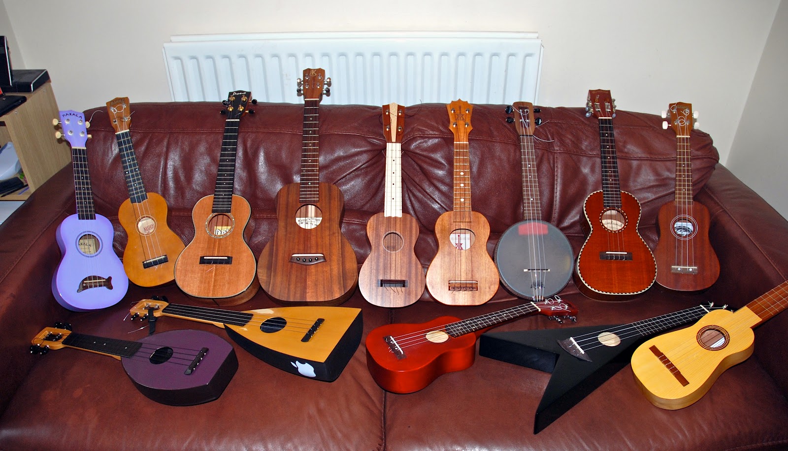 The current ukulele collection