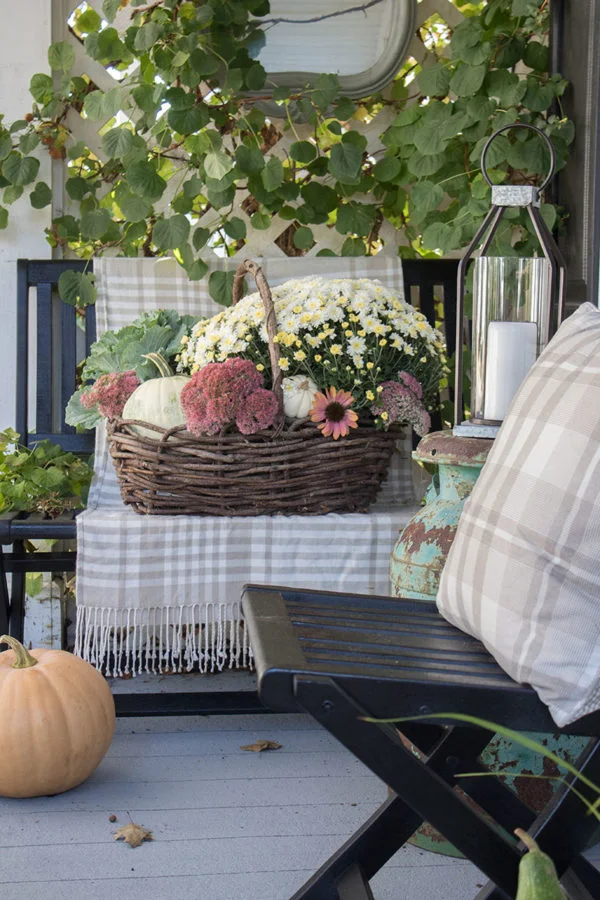 basket instead of planter fall porch