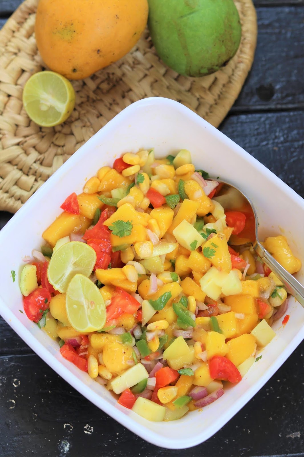 Mango Corn Salsa/ Mango Salad Recipe ~ Healthy Kadai