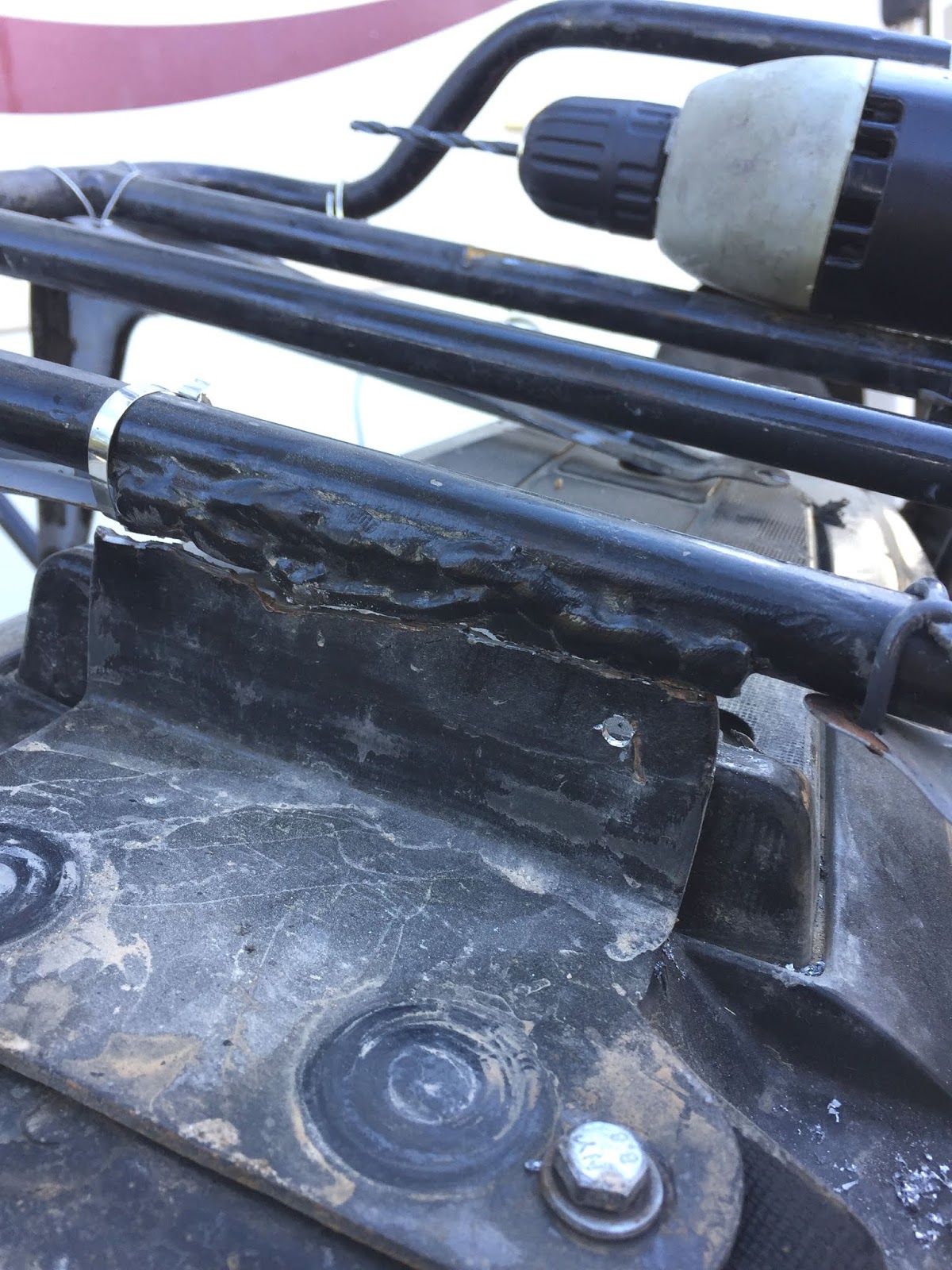 A Redleg's Rides Broken cargo rack bracket and adding a trailer