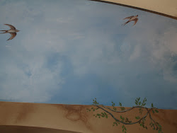 ceiling painted clouds birds