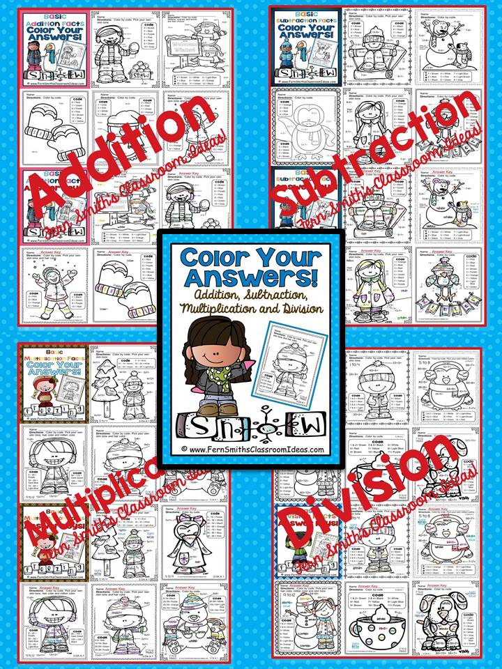 Hump Day Highlight Winter Fun Color Your Answers Addition