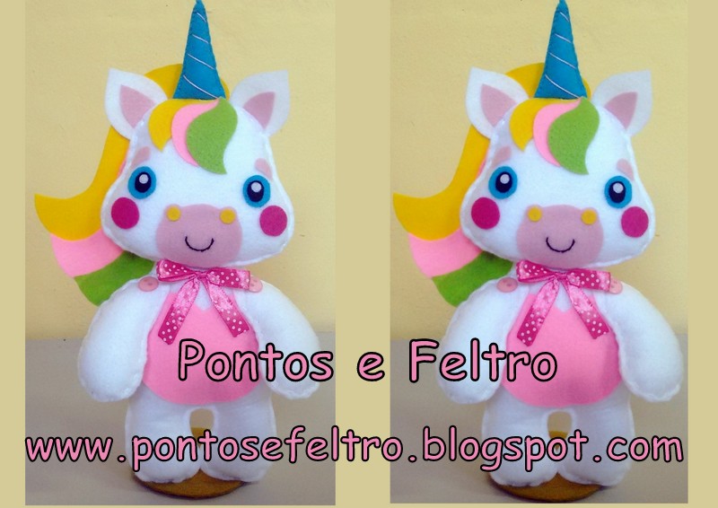 Pontos e Feltro Artesanato Feltro Tema Unicórnio Aparador Blanco Brillo Moderno ~ Pontos e Feltro Artesanato Feltro Tema Unicórnio