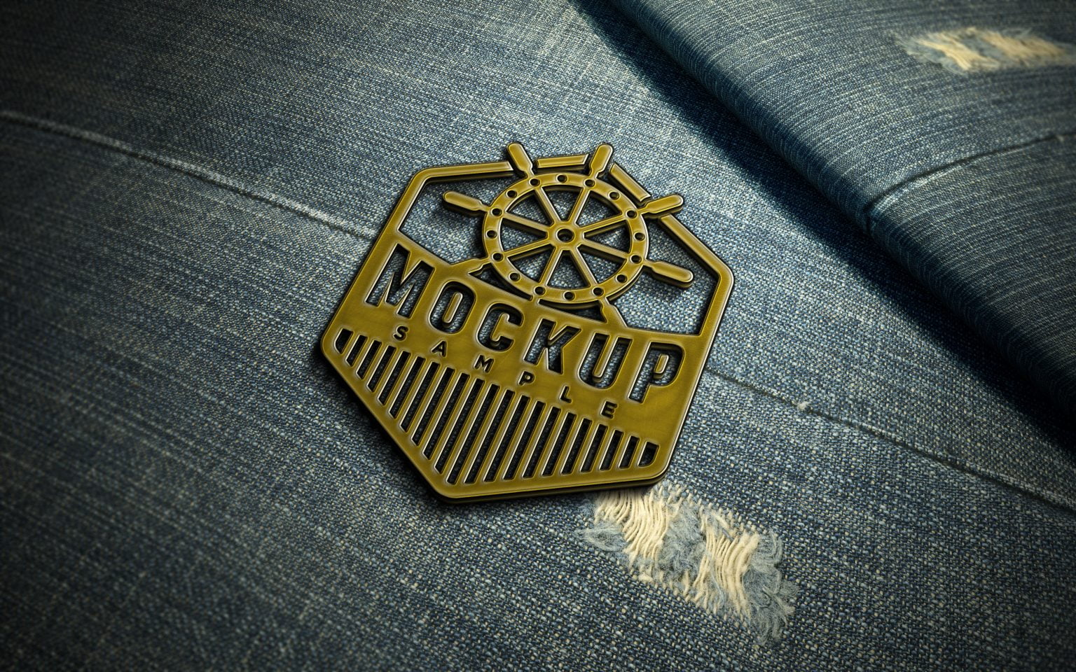 Metal Badge On Jeans Logo Mockup Free Download Metal Badge On Jeans Logo Mockup