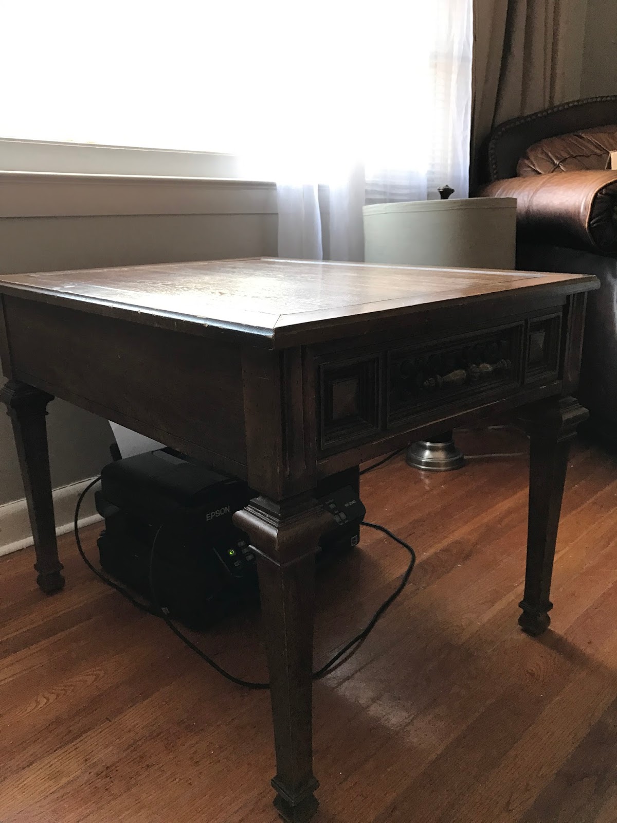 Weathered Sign and Company Gold Dipped Navy Blue End Table