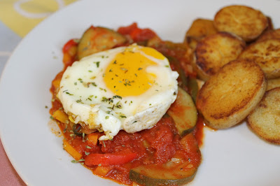 pisto manchego with sauteed potatoes 