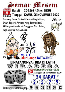 Prediksi Syair Hk 5 November 2020 Keraton4d