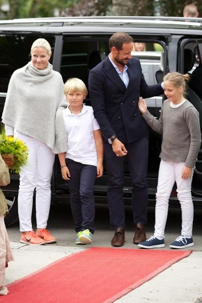 Crown Princess Mette-Marit of Norway, Crown Prince Haakon of Norway and Prince Sverre Magnus of Norway, Princess Ingrid Alexandra of Norway