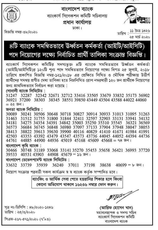 Combined Bank Job Exam Result 2020 EduBDInfo24 The Largest