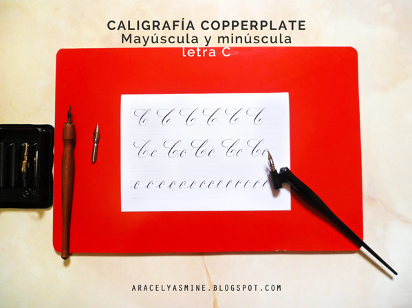 caligrafia copperplate como escribir letra c alfabeto