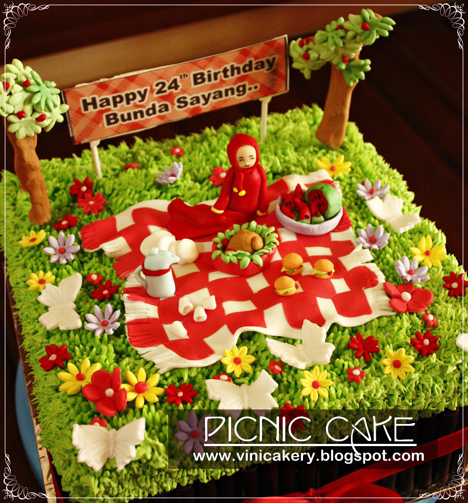 Vini Cakery Picnic Theme Rainbow Cake