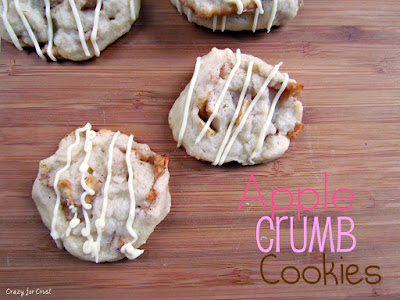 crumb apple cookies on cutting board