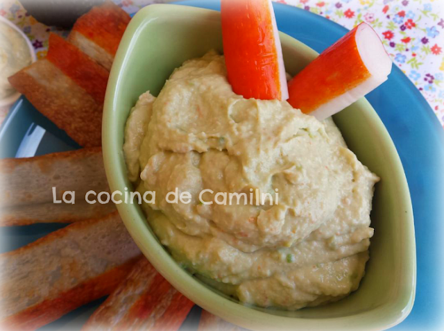 Dip de langostinos y aguacate con chips de surimi (La cocina de Camilni) Dip de langostinos y aguacate con chips de surimi (La cocina de Camilni)