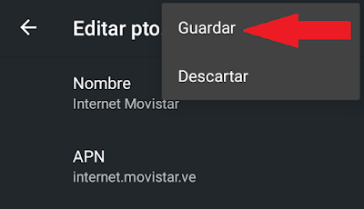 Guardar APN Movistar Venezuela android