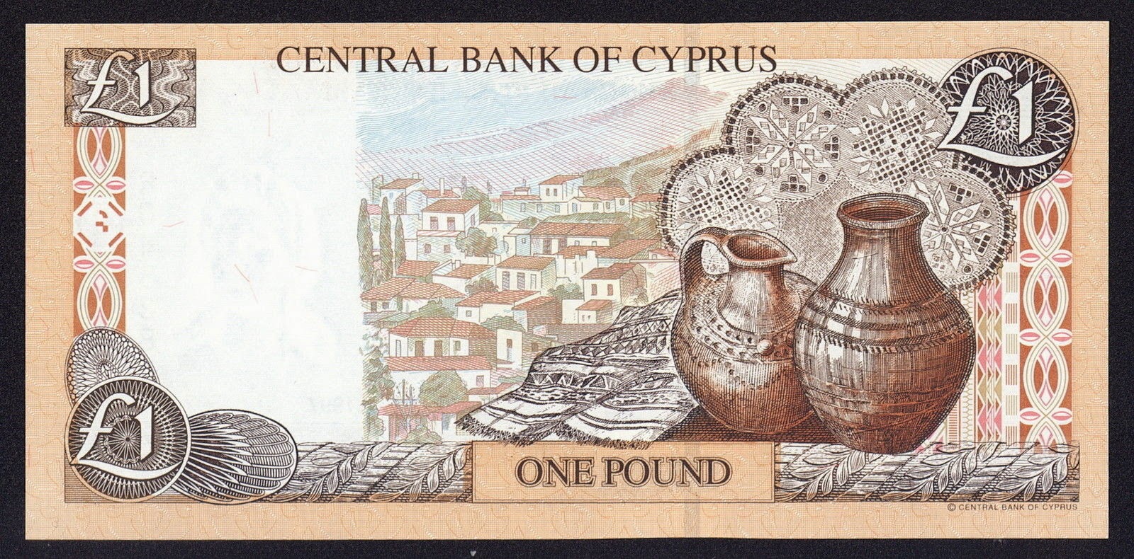 Cyprus 1 Pound banknote 1997|World Banknotes & Coins Pictures | Old