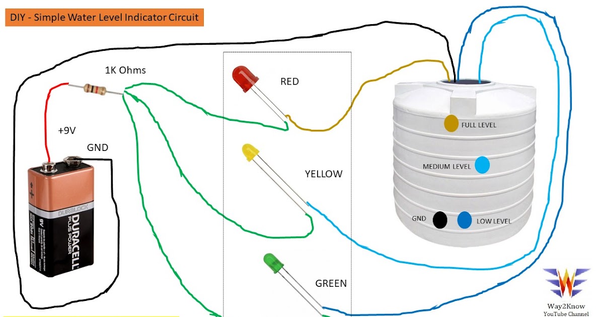 Simple Water Tank Level Indicator circuit