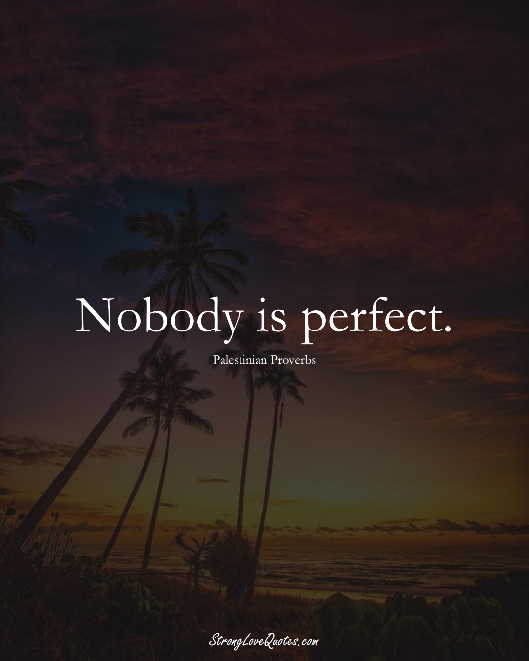Nobody is perfect. (Palestinian Sayings);  #MiddleEasternSayings