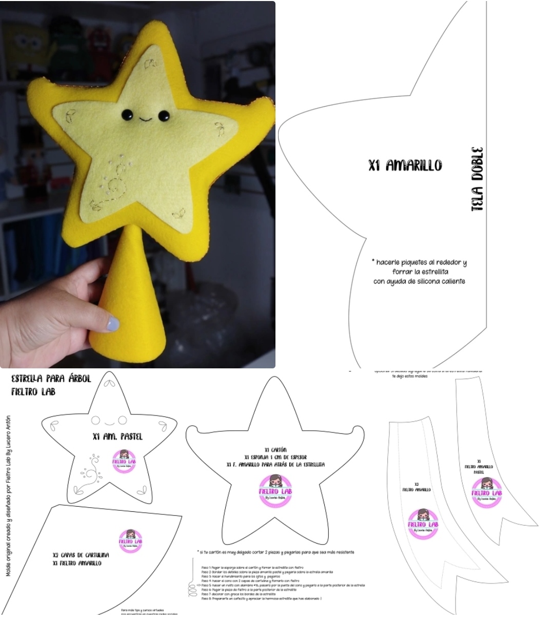 Estrela de natal em feltro: Molde gratuito para imprimir - Ver e Fazer