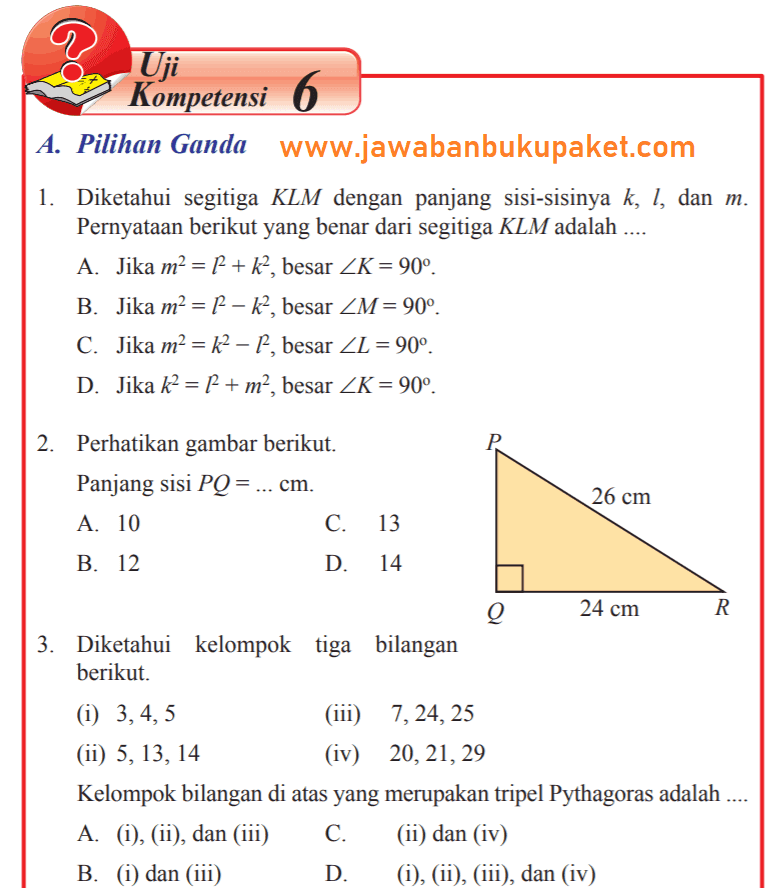 Lengkap Jawaban Matematika Kelas 8 Uji Kompetensi 6 Halaman 45 46 47 48 49 50 51 52 Kunci Jawaban Buku Paket Terbaru Lengkap Bukupaket