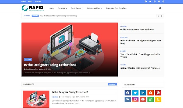 Rapid v1.0 - Reponsive Seo friendly Blogger Template