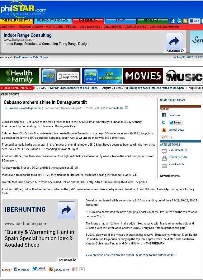 My Archery Journey I'm at Philippine Star Freeman Cebu Sports News