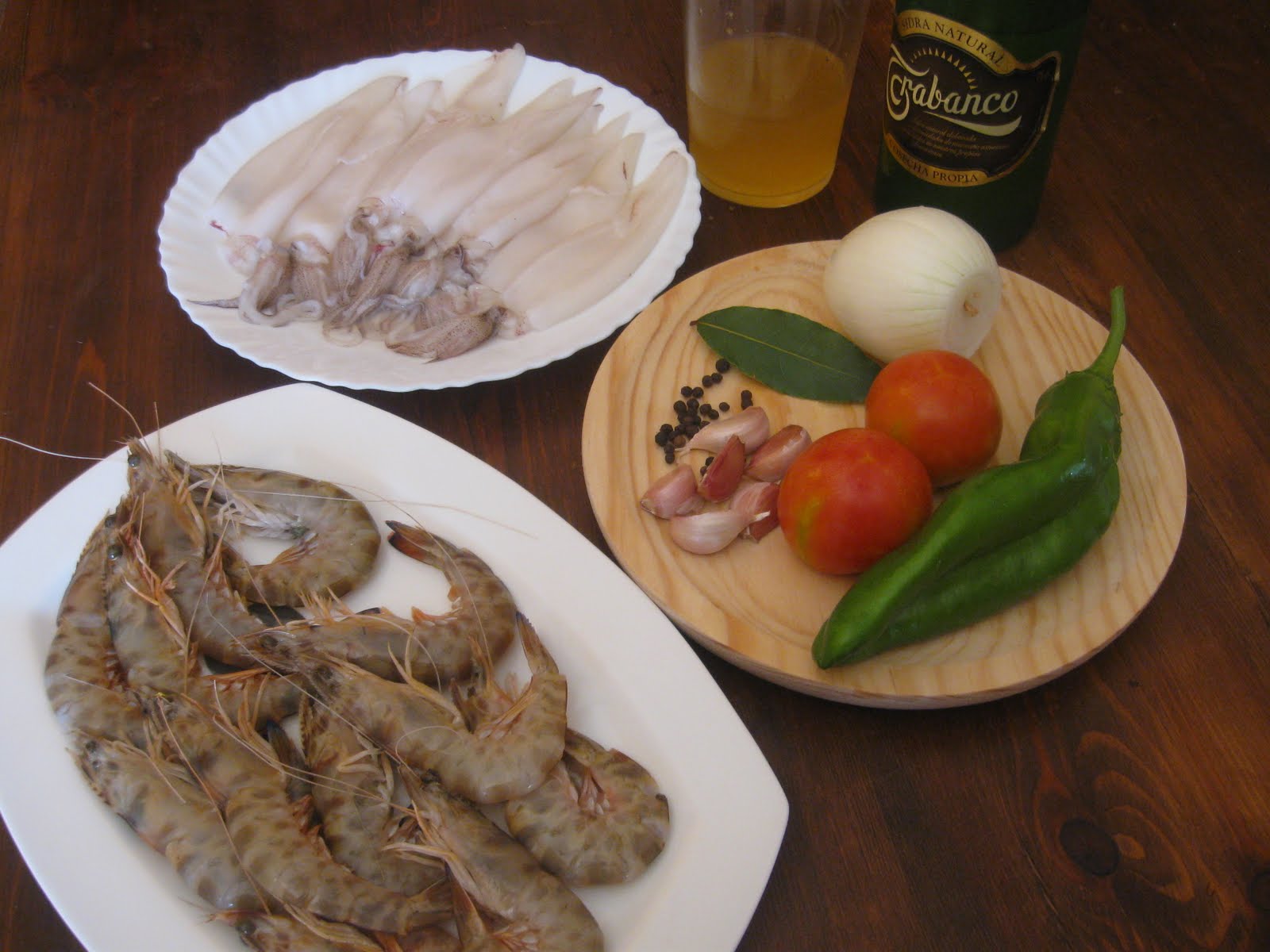 Cocina con Quenyin: Calamares con langostinos a la sidra