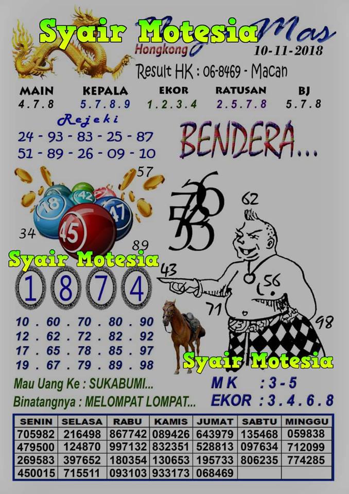 Forum Syair Hk Sabtu 10 November 2018 Kode Syair Sgp Hk Sd Motesia