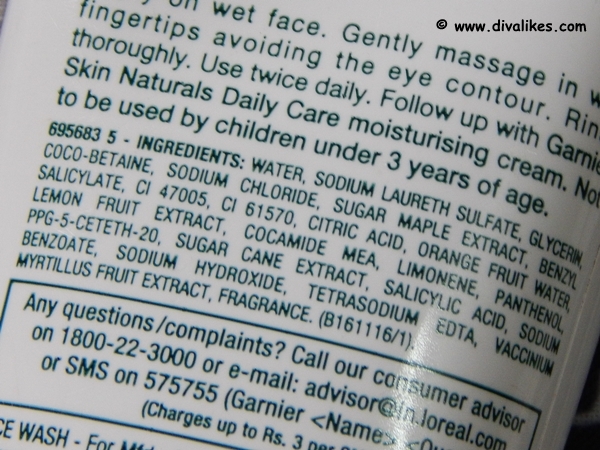 garnier skin naturals gentle soothing face wash