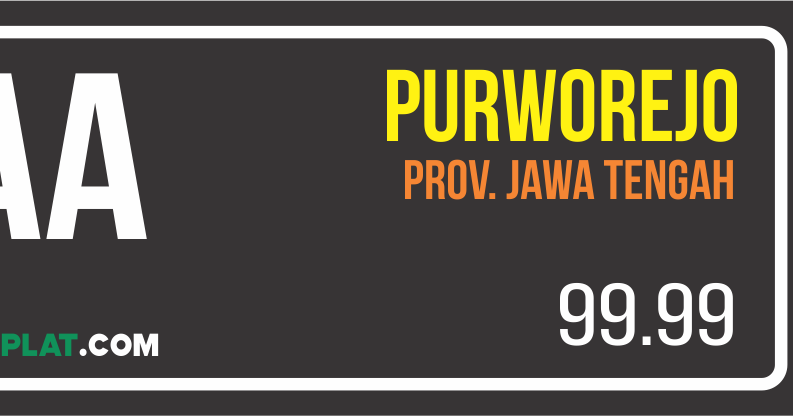 Kode Plat Nomor Kendaraan Purworejo Plat Nomor