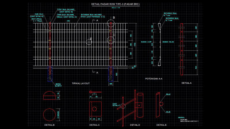 Detail &amp; Pondasi Pagar Batas BeKhaZ