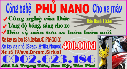  Phủ Nano xe máy bảo vệ màu sơn