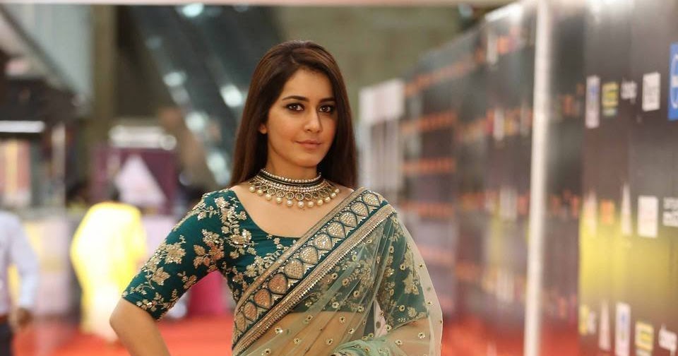 DESI ACTRESS PICTURES: Rashi Khanna In Green Saree at CineMAA Awards
