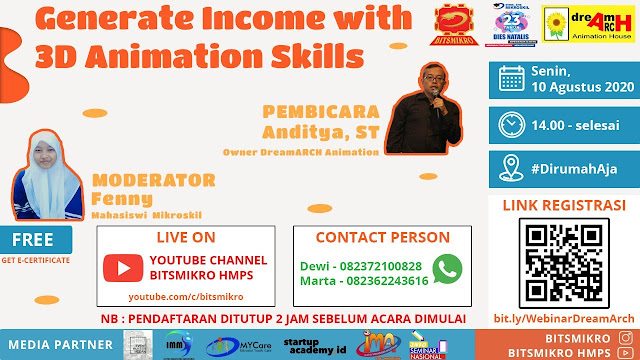 Webinar Generate Income with 3D Animation Skills
